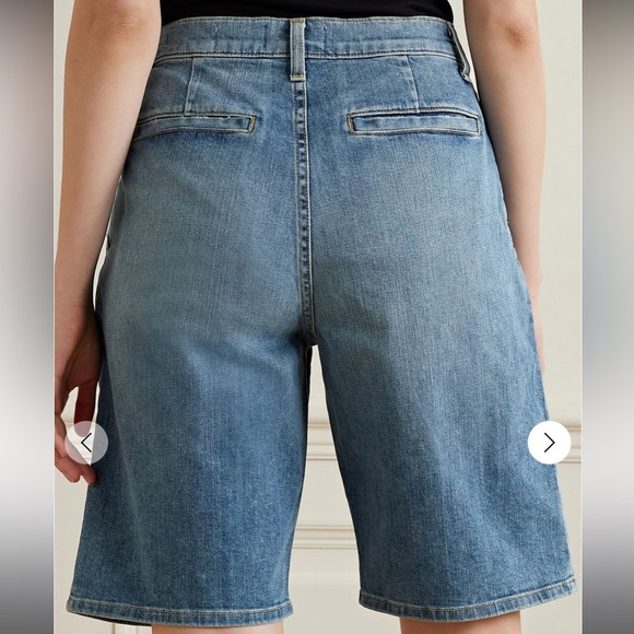 Nili Lotan Julie Pleated Denim Shorts Jorts - Picture 9 of 9